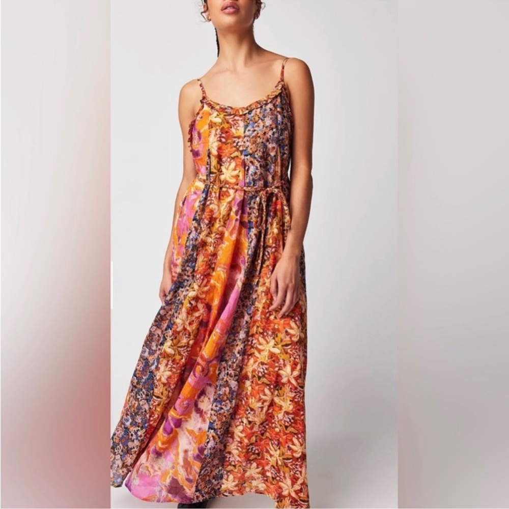 Free People Moondive Maxi Spaghetti Strap Boho Dress